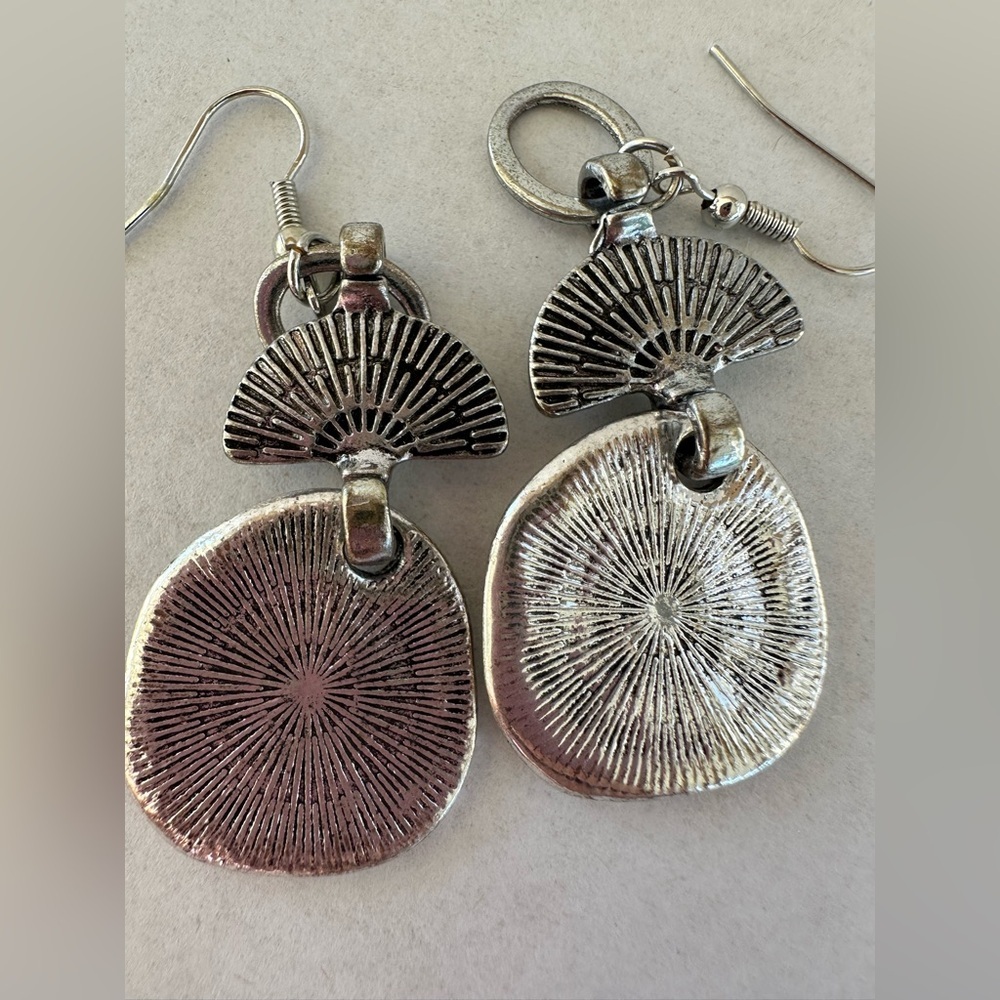 Bohemian Silver Dangle Earrings - Picture 9 of 11